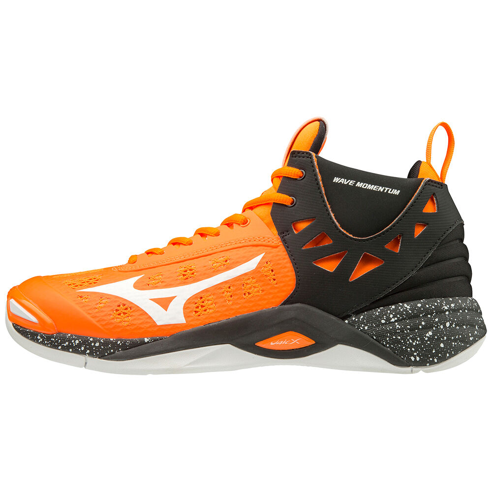 Mizuno WAVE MOMENTUM MID - Erkek Voleybol Ayakkabısı - Turuncu/Beyaz/Siyah Türkiye (OVMEYJ-012)